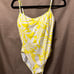 NWT Kate Spade Yellow Floral One Piece Scoop Back Swimsuit Size Large