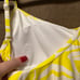NWT Kate Spade Yellow Floral One Piece Scoop Back Swimsuit Size Large