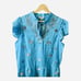 Tyler Boe Womens Linen Aimee Embroidered Ruffled V-Neck Tied Dress Blue Size L