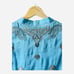 Tyler Boe Womens Linen Aimee Embroidered Ruffled V-Neck Tied Dress Blue Size L