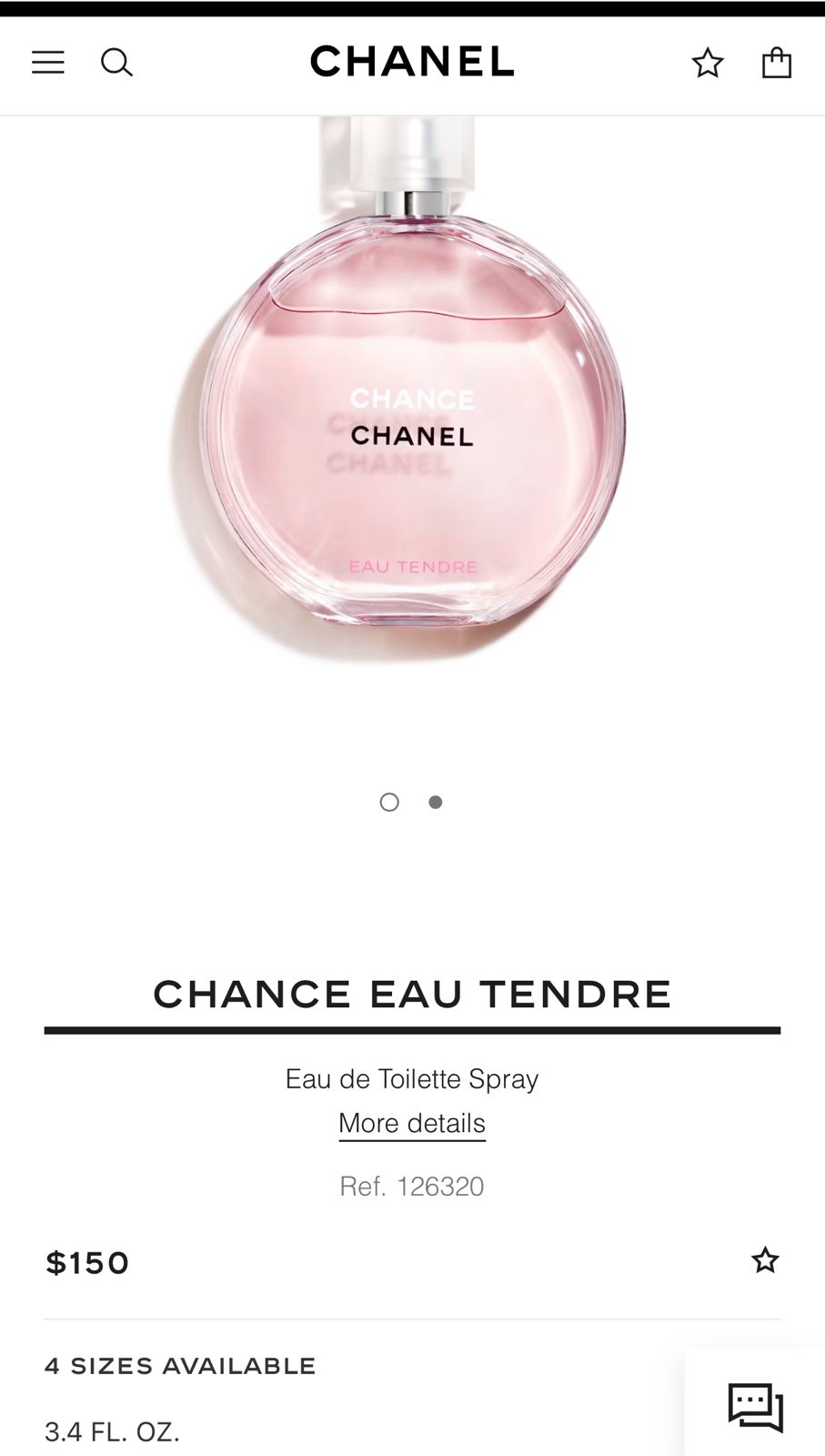 Chanel chance eau tendre edt 3.4fl oz set of 5