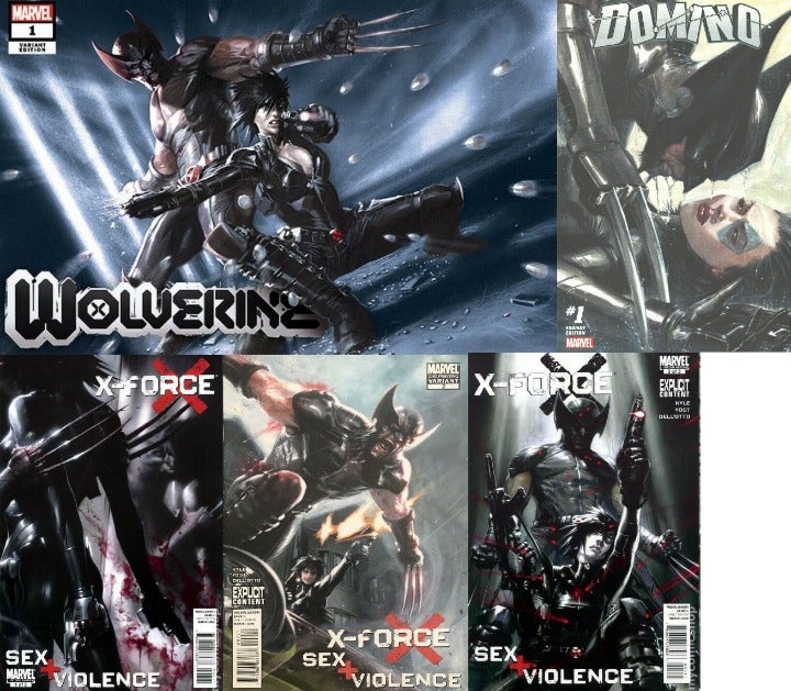 *LOT Dell'otto Wolverine Variant Covers, X-Force, Domino, VF/NM!
