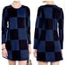 Marc by Marc Jacobs Women's Wool Blend Blue Black Checked Sweater Dress- XS