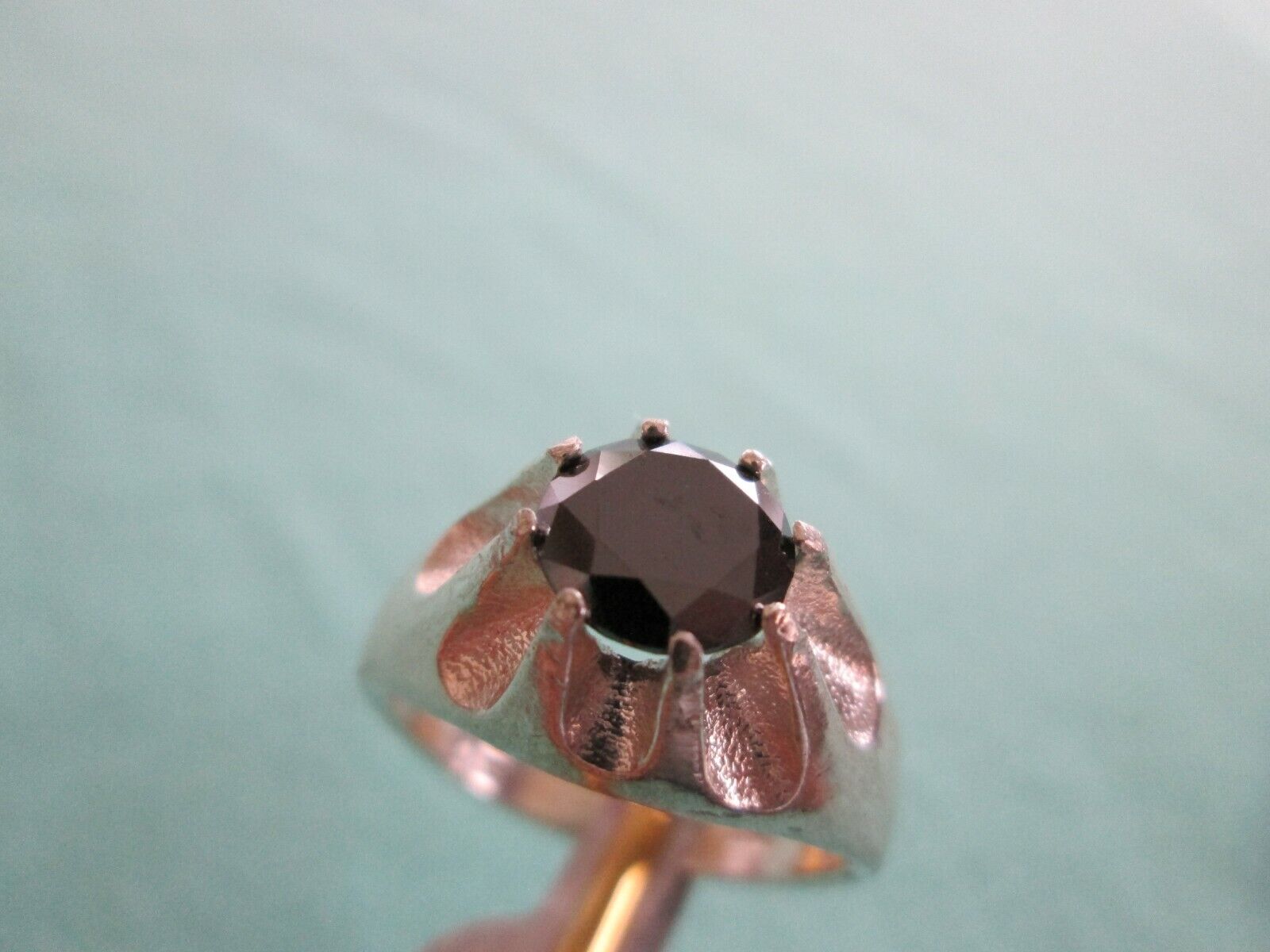 2.25ct MENS BLACK DIAMOND RING,APPRAISAL ,WEDDING RING,FREE DIA TESTER,SIZE 12