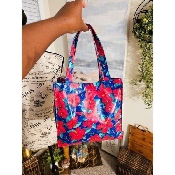 VTG Guam Pacific Ocean Hibiscus Balutan Picnic Tote Bag.