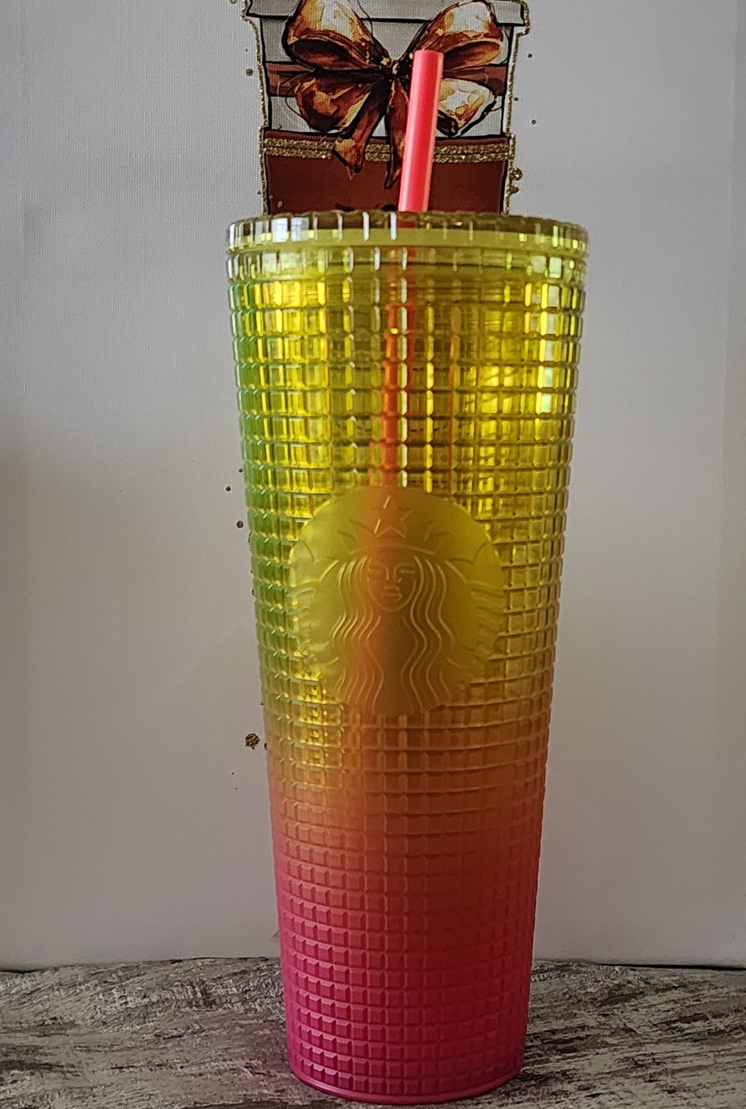 Starbucks Lemon Pink Gradient Venti Tumbler 24oz