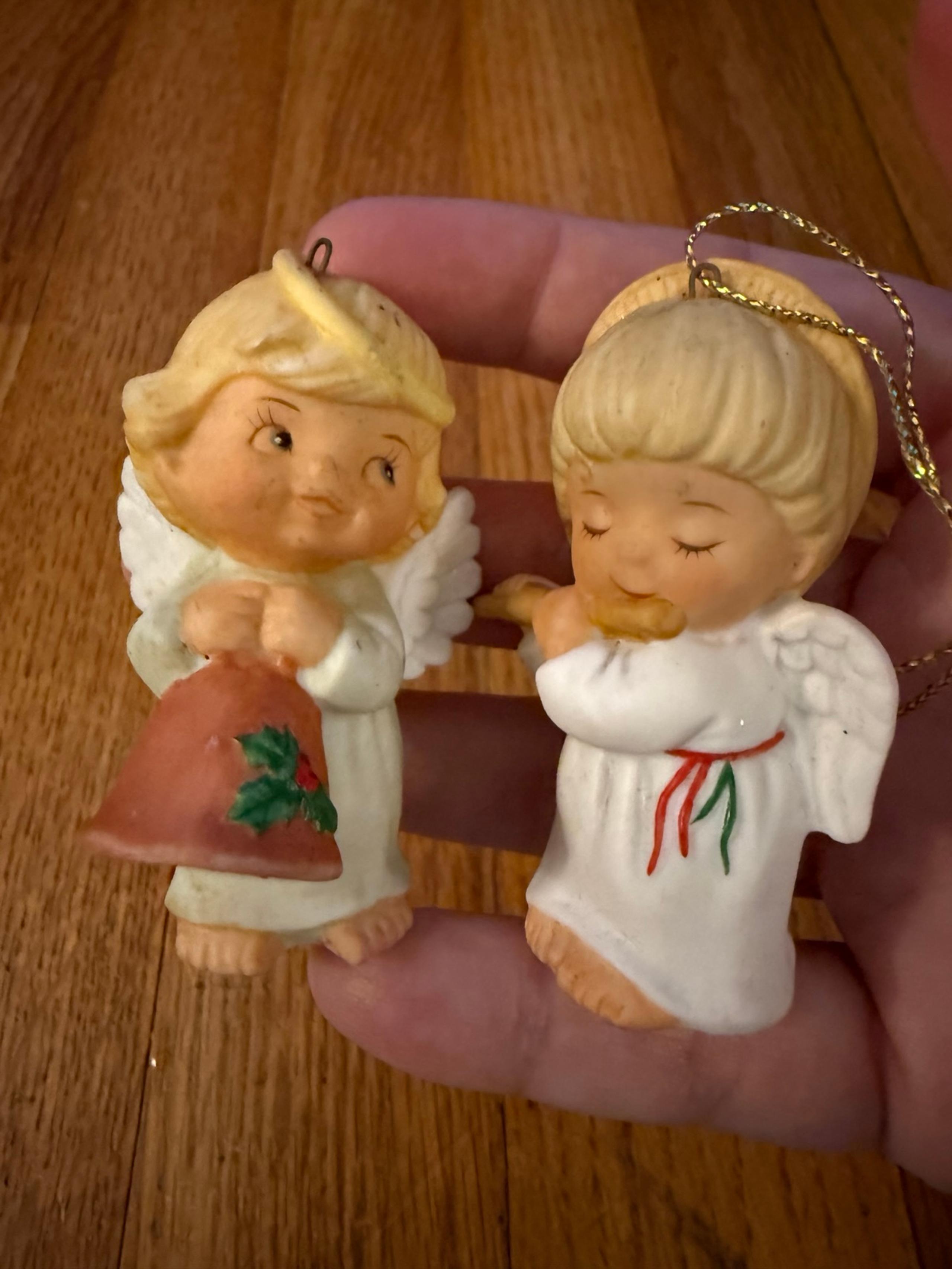 Vintage Gotham 1986 ceramic angel ornaments