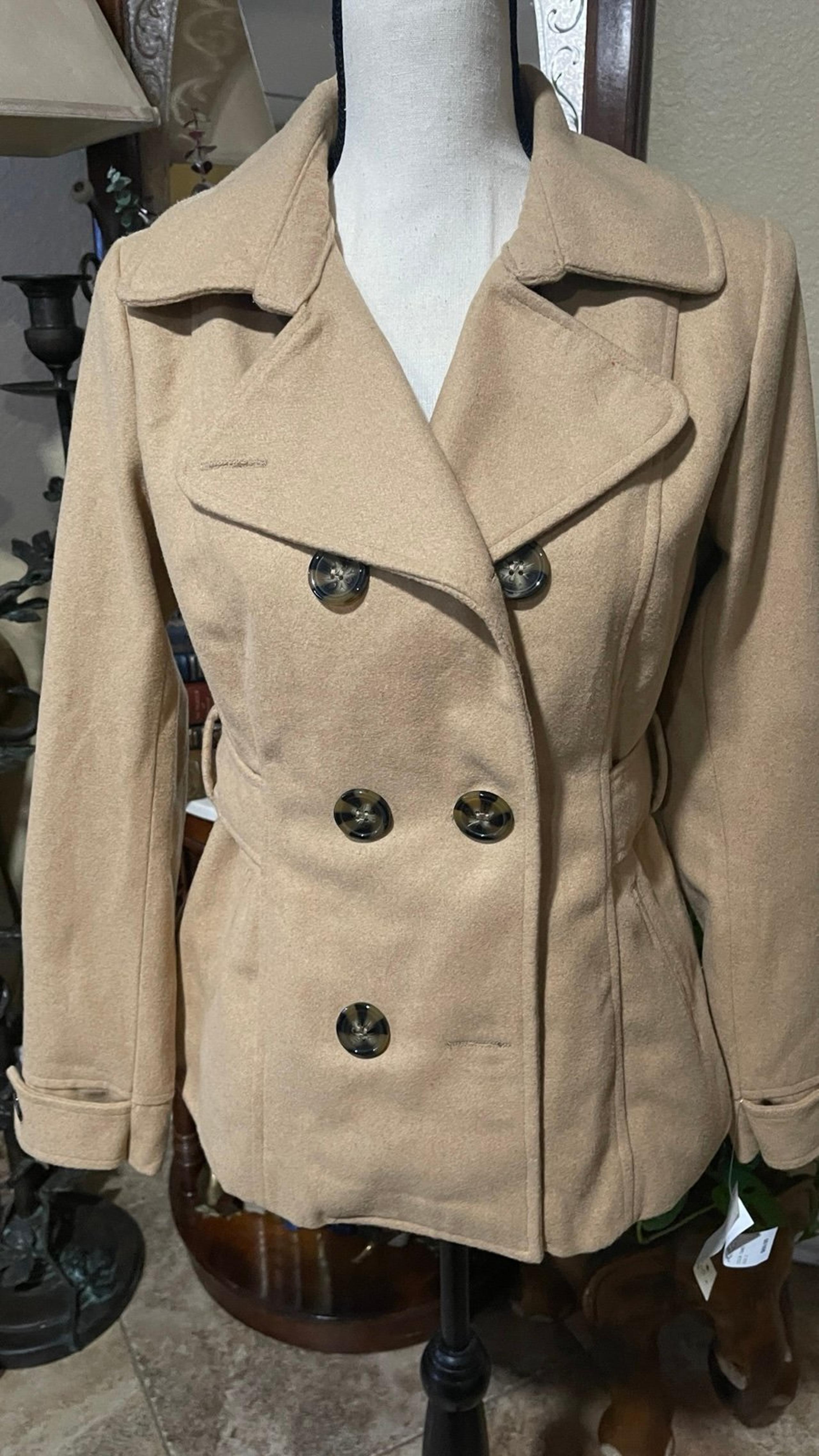 NWT Wishful park beige women’s peacoat size small