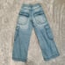 A.LAB Rave Cargo Giga Light Blue Denim Jeans Y2K-theme Embroidered Branding 28W