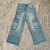 A.LAB Rave Cargo Giga Light Blue Denim Jeans Y2K-theme Embroidered Branding 28W