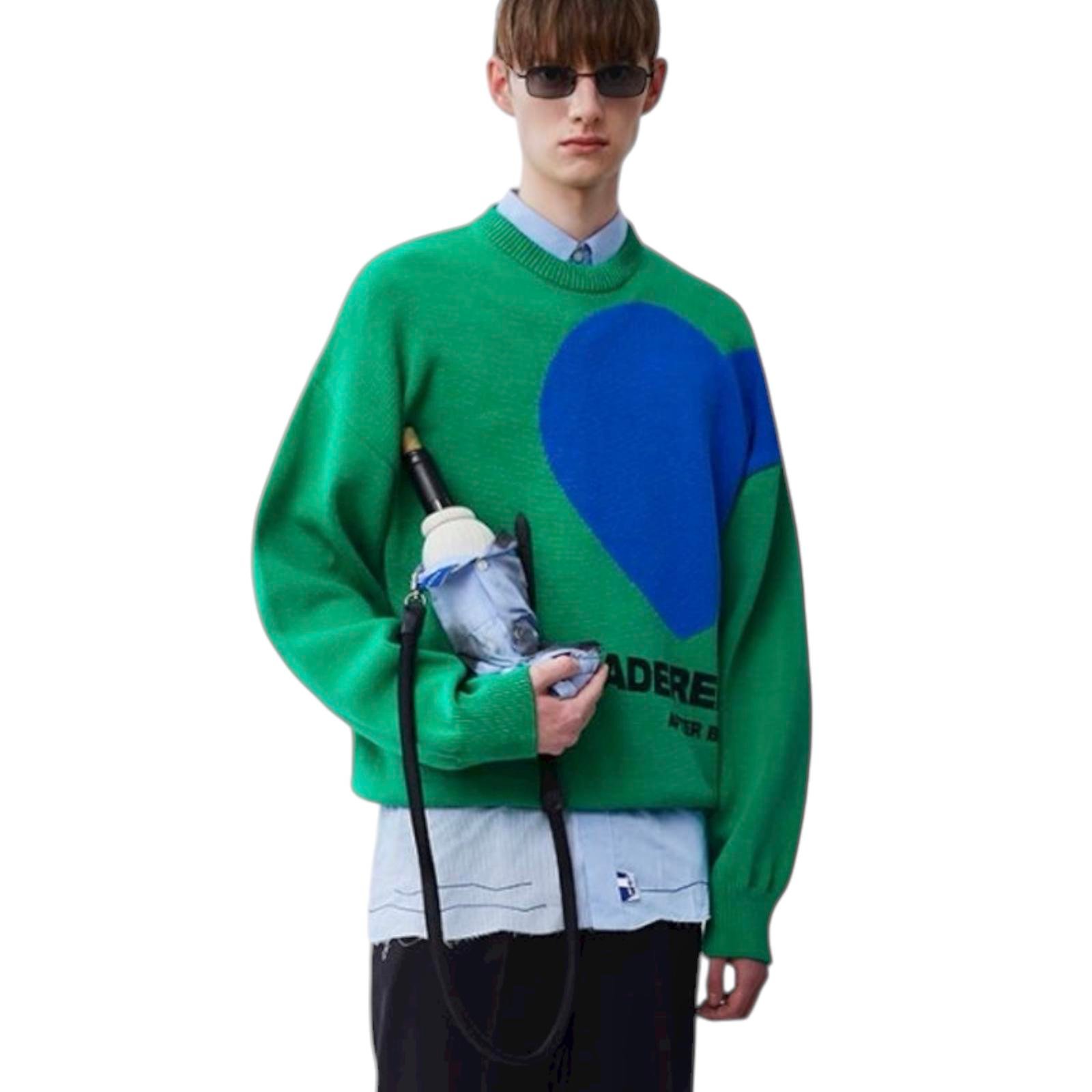 ADER ERROR EUC Twin heart logo knit in Green Size L