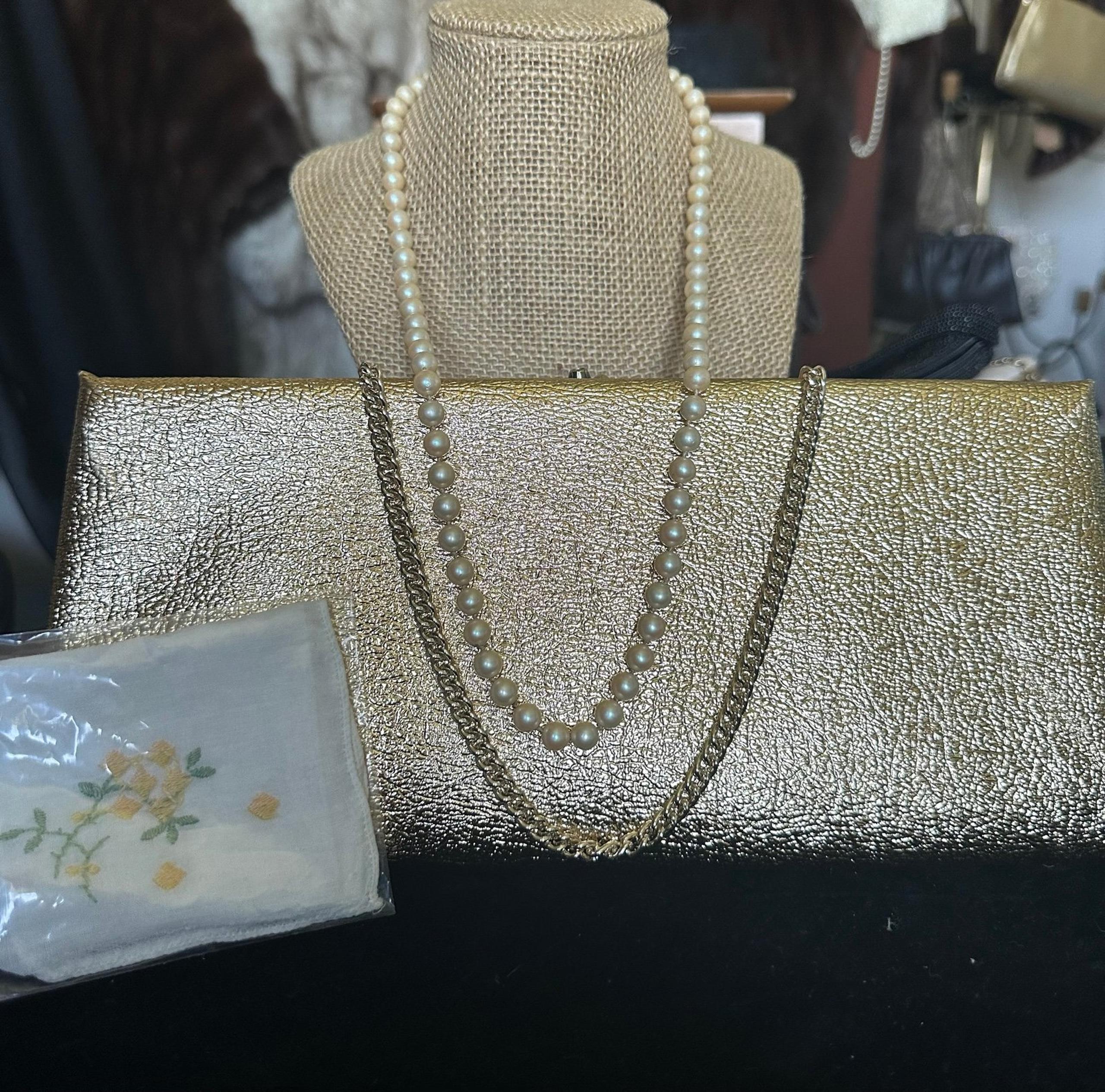 Vintage gold Bell clutch and more