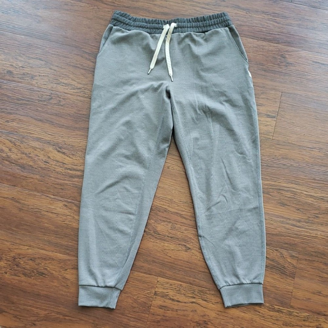Vuori Womens Gray Athleisure Lounge Lightweight Chic Feminine Ribbed Joggers S