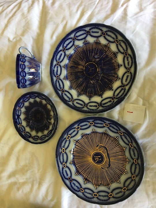 Antique Flow Blue China