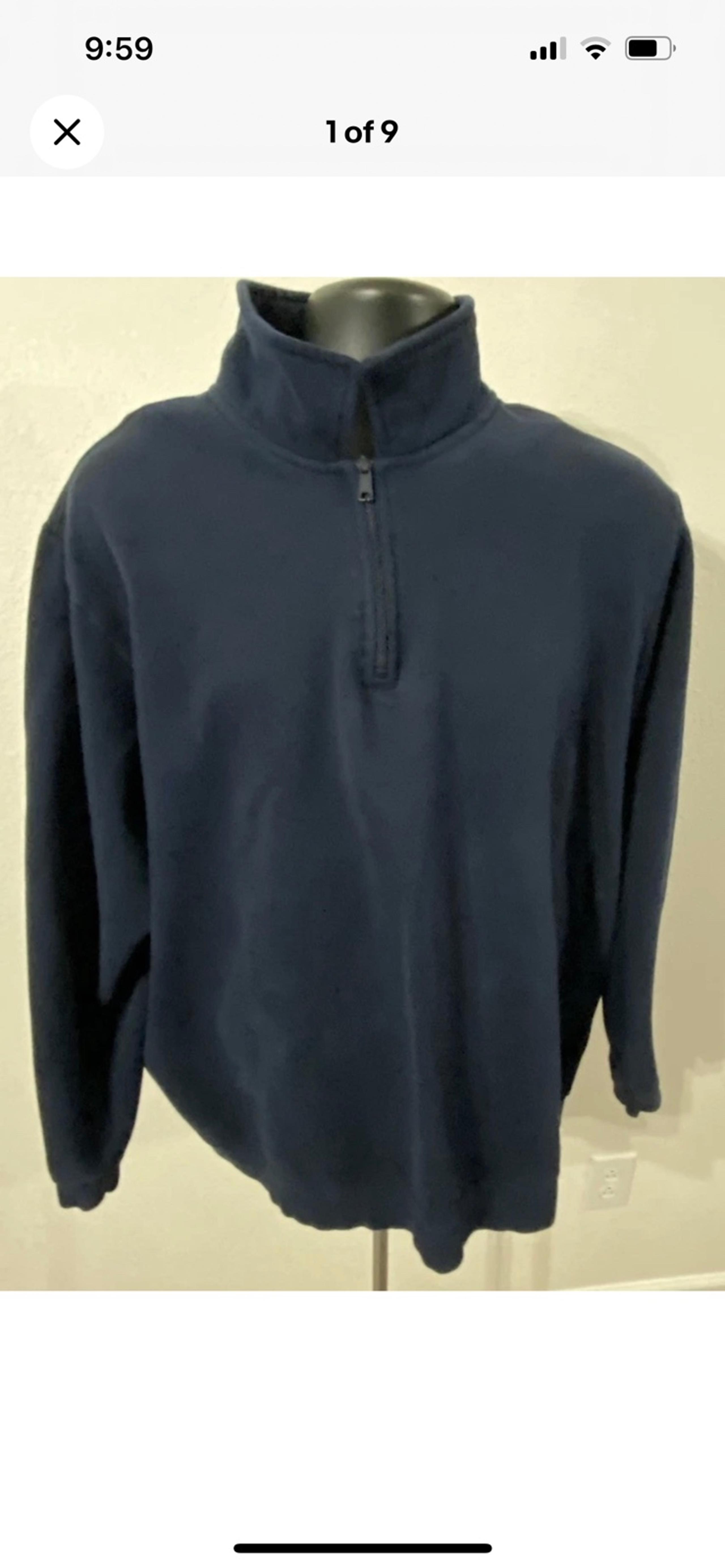 Croft & barrow gray quarter zip soft pull over men XL