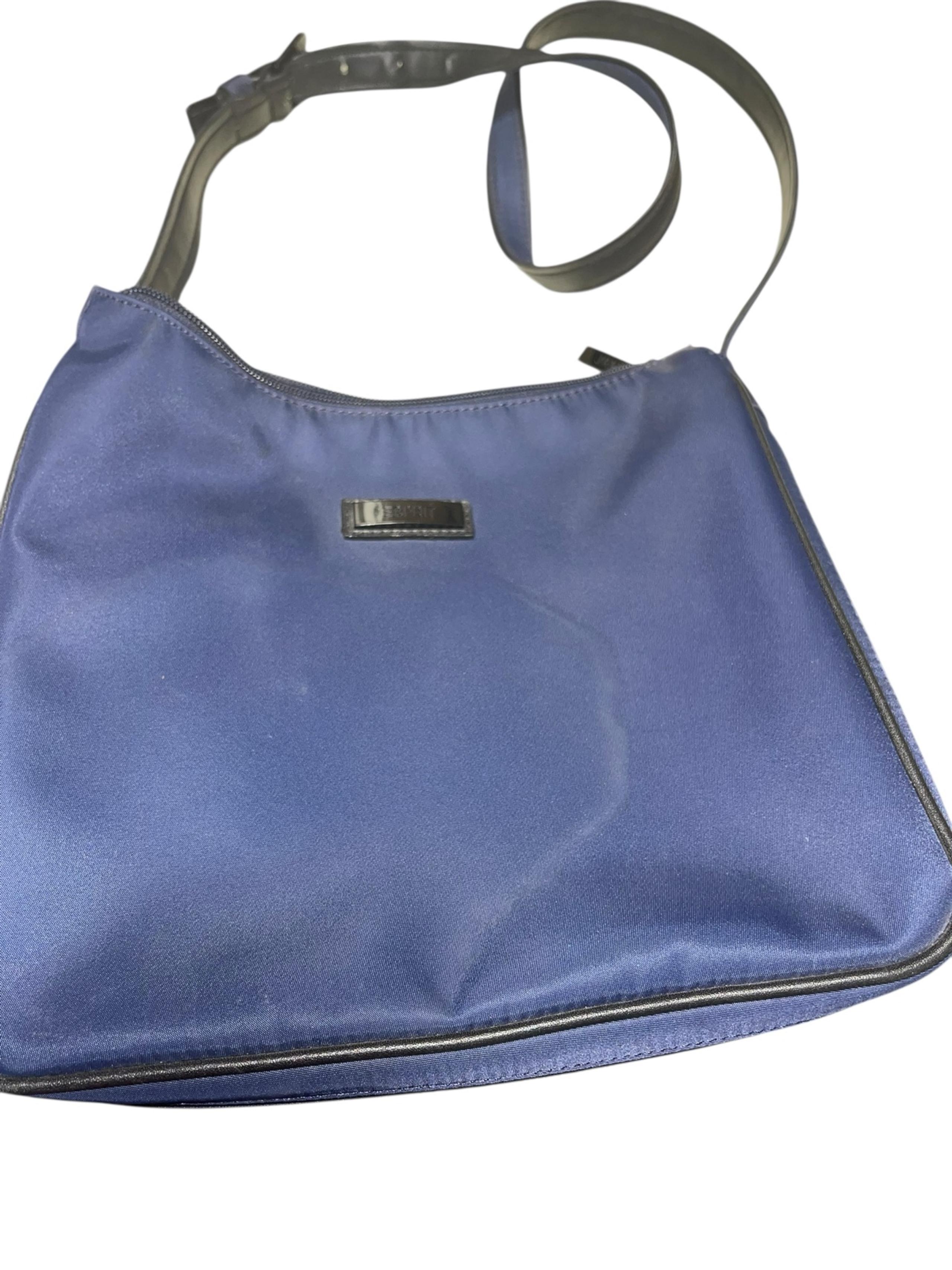 Vintage Esprit Nylon Shoulder Bag in Navy Blue