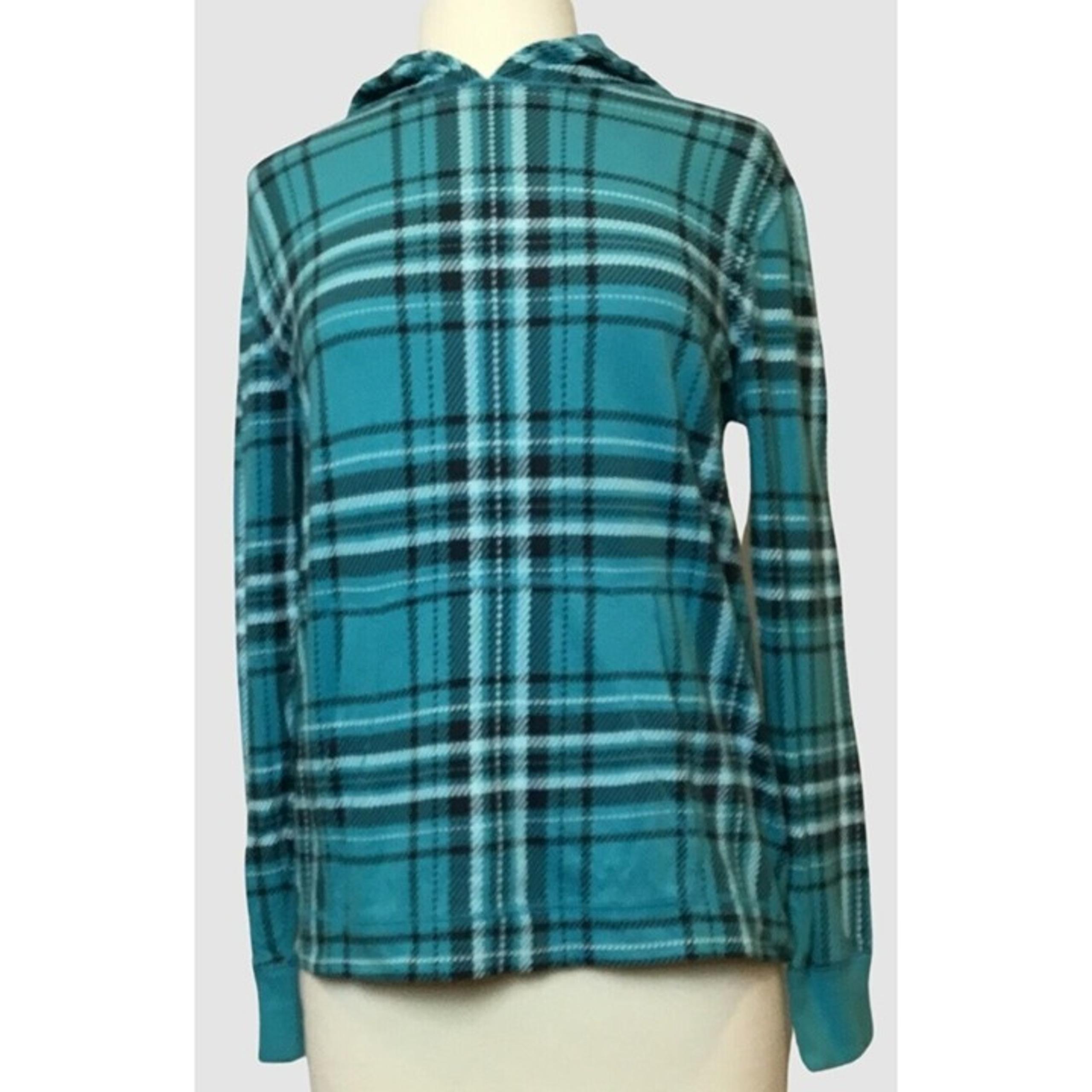 Mossimo Supply Co Long Sleeve Hooded Pullover Tee Kangaroo Pocket Teal Tee LG