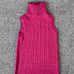 Vintage J Crew Cable Knit Turtleneck Sweater Wool Rabbit Cashmere Pink Y2K Small