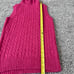 Vintage J Crew Cable Knit Turtleneck Sweater Wool Rabbit Cashmere Pink Y2K Small