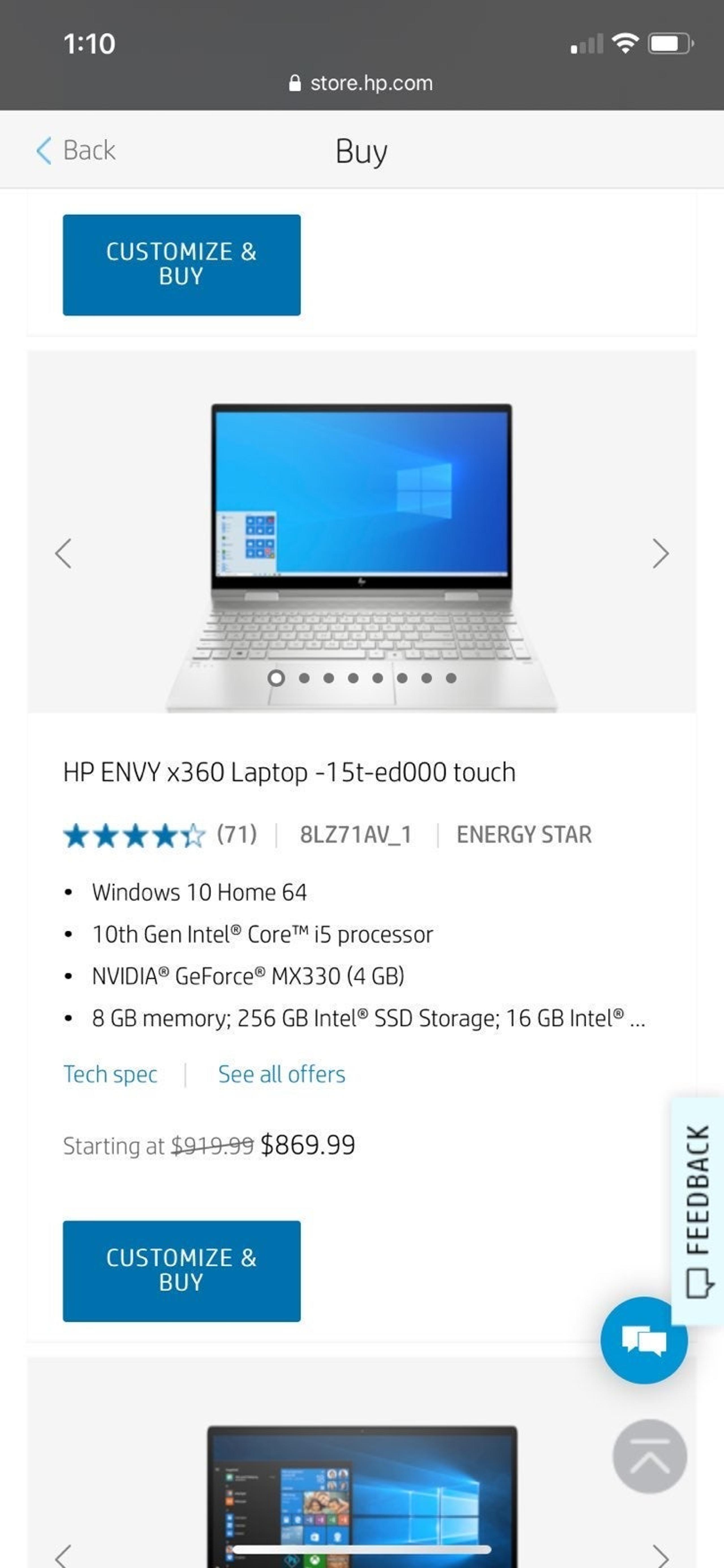 HP ENVY x360 2-in-1 Touch-Screen Laptop