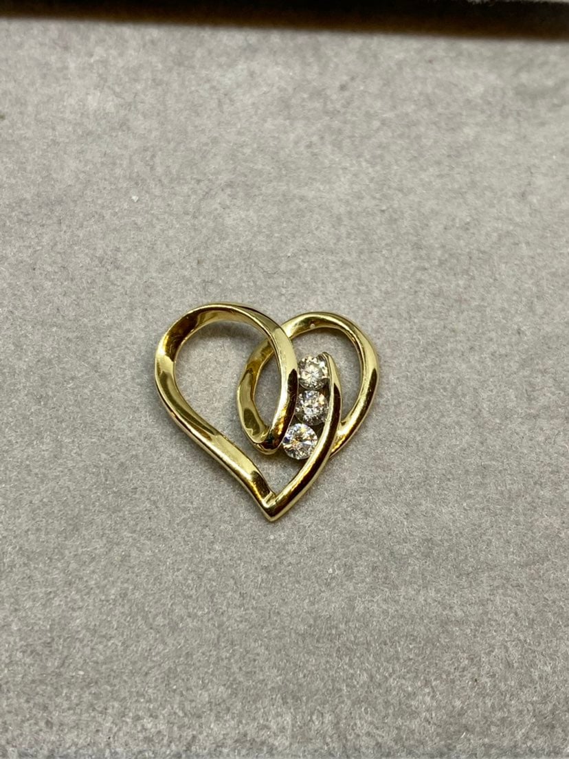 14k 14kt yellow gold diamond pendant