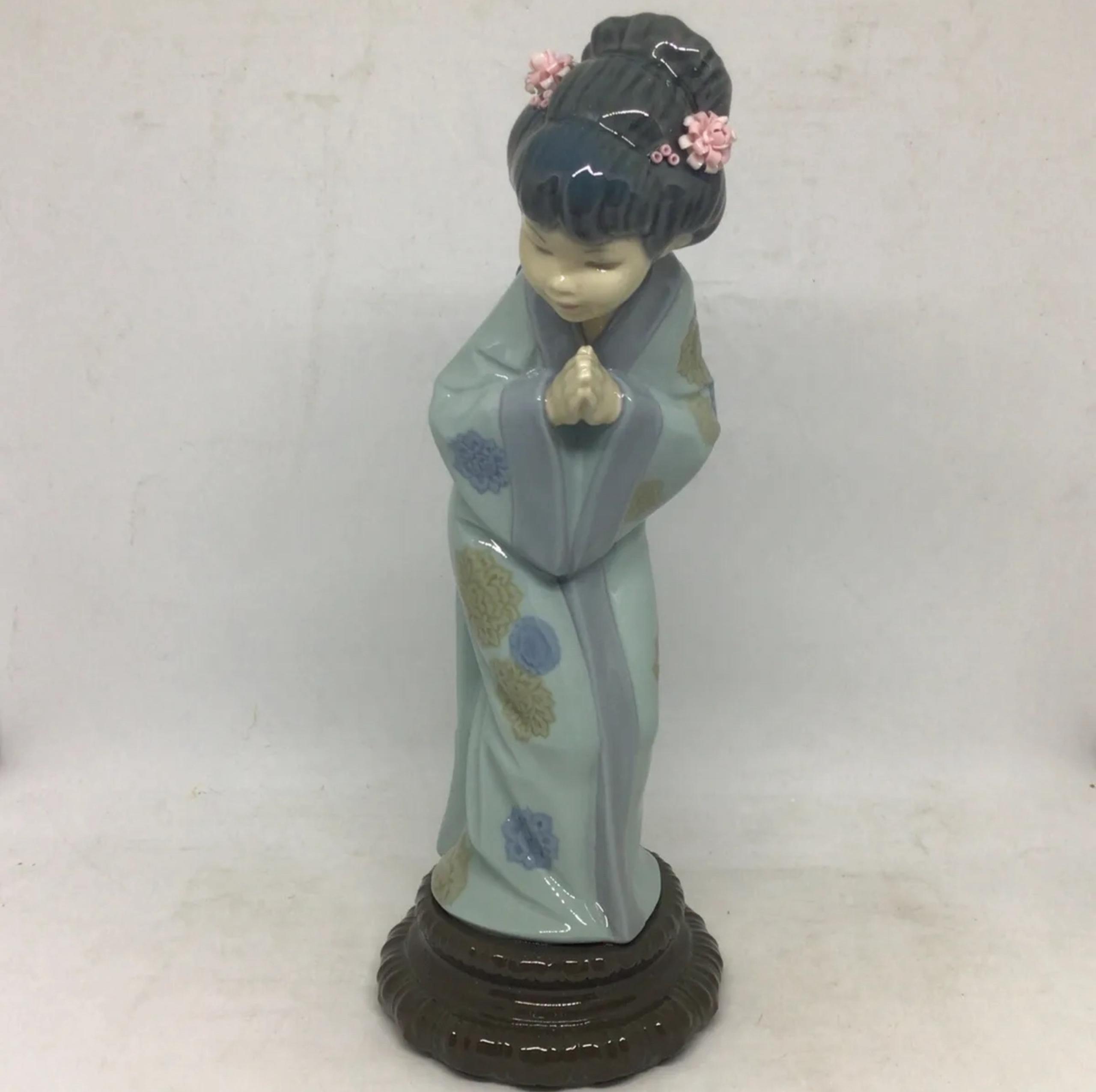 LLADRO FIGURINE SAYONARA JAPONESITA GEISHA GIRL #4989 RETIRED W/ ORIG PACKAGING