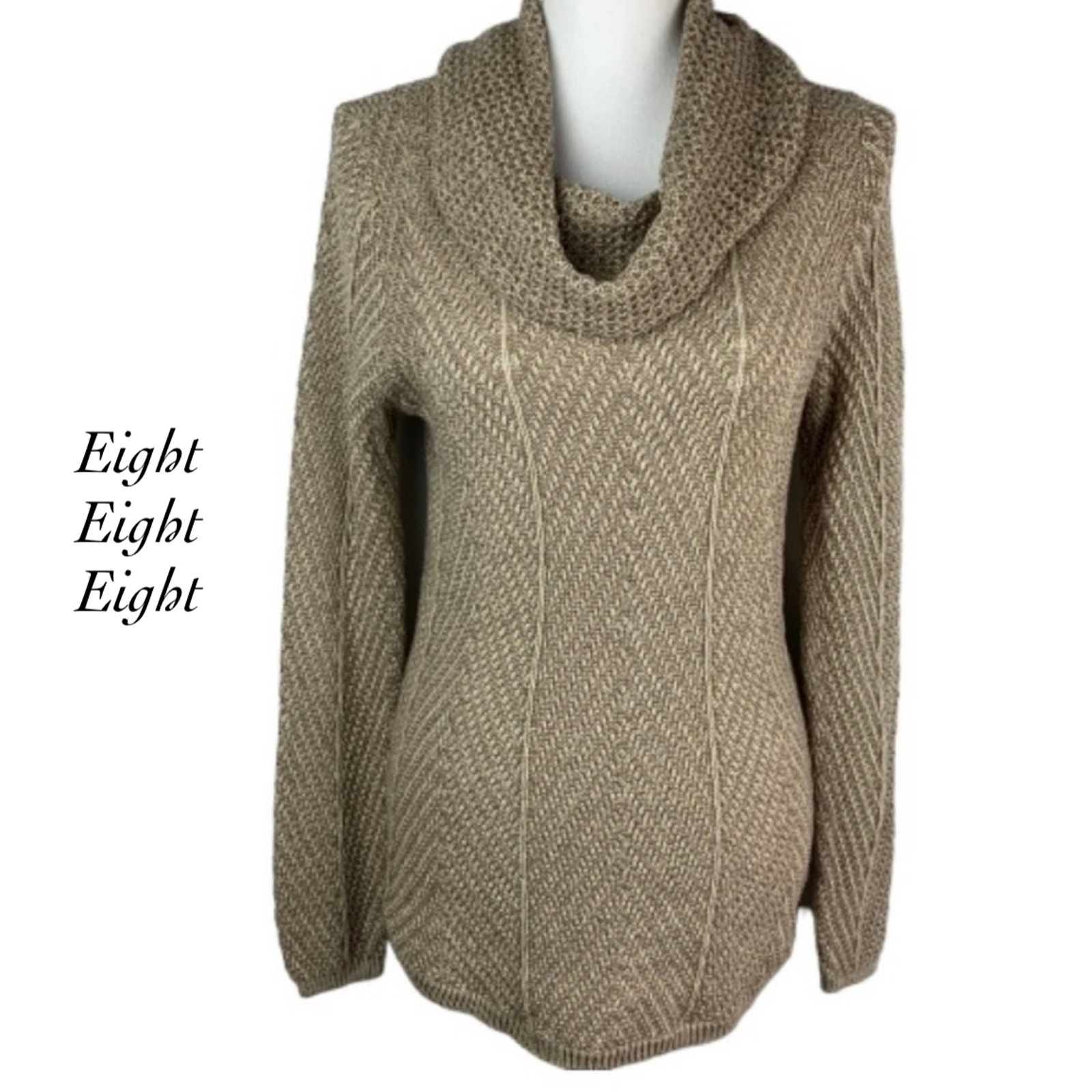 Eight Eight Eight Light Brown Turtleneck Sweater NWT Size L