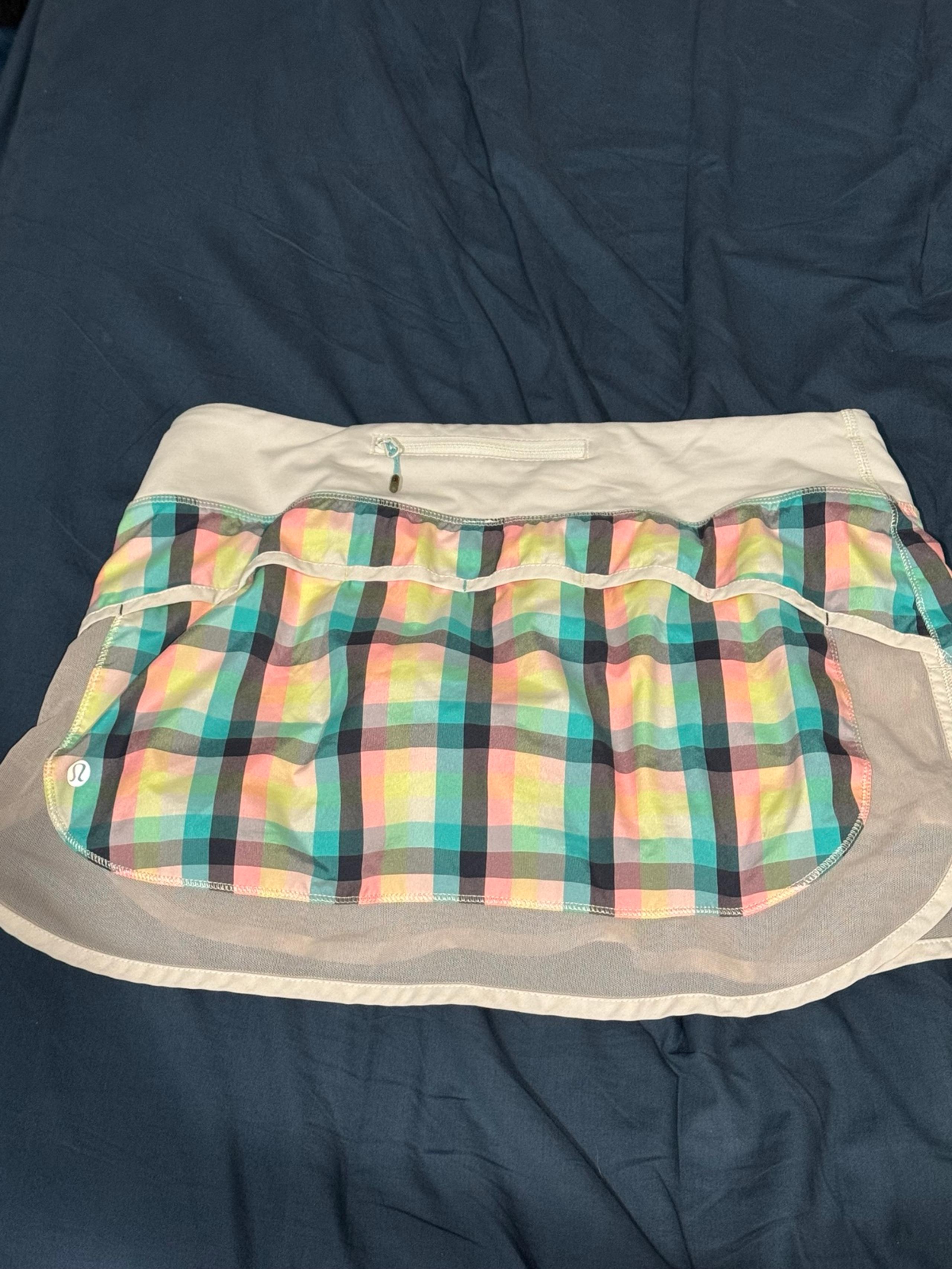 Lululemon Womens Hotty Hot Skirt Skort Multicolor Plaid Tennis