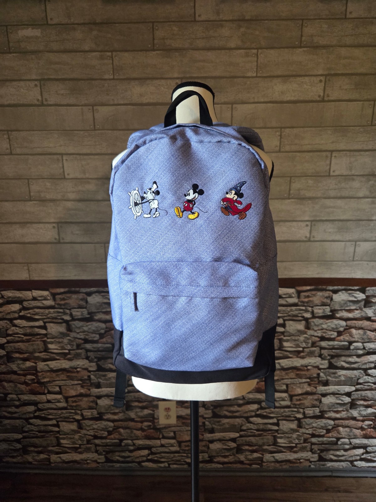 Disney Mickey Mouse Through The Years Backpack for Men, Women & Teens Denim Blue