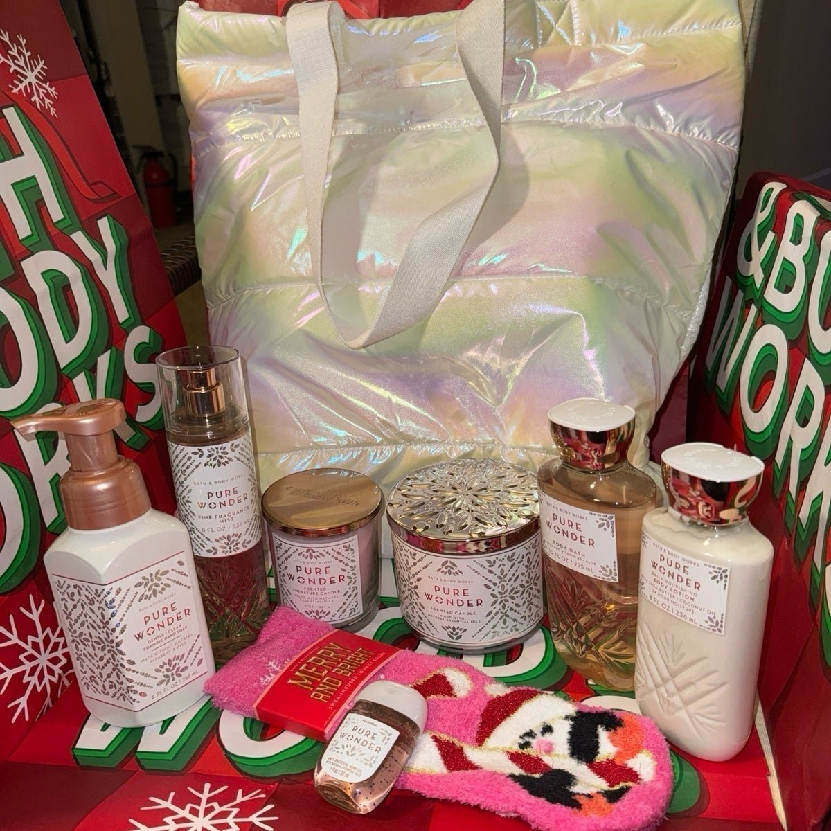 Bath and Body Works Pure Wonder Iridescent Tote[Limited Edition] Read Descript