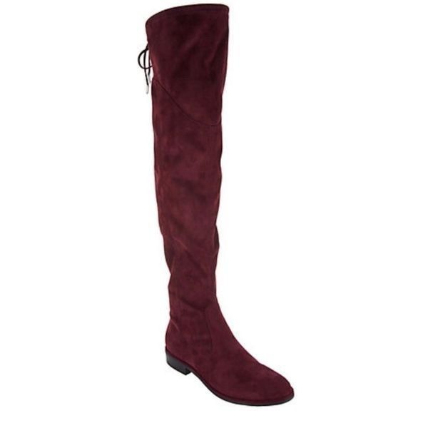 Marc Fisher Taupe Hulie Over The Knee Faux Suede Boots 8M new in Box
