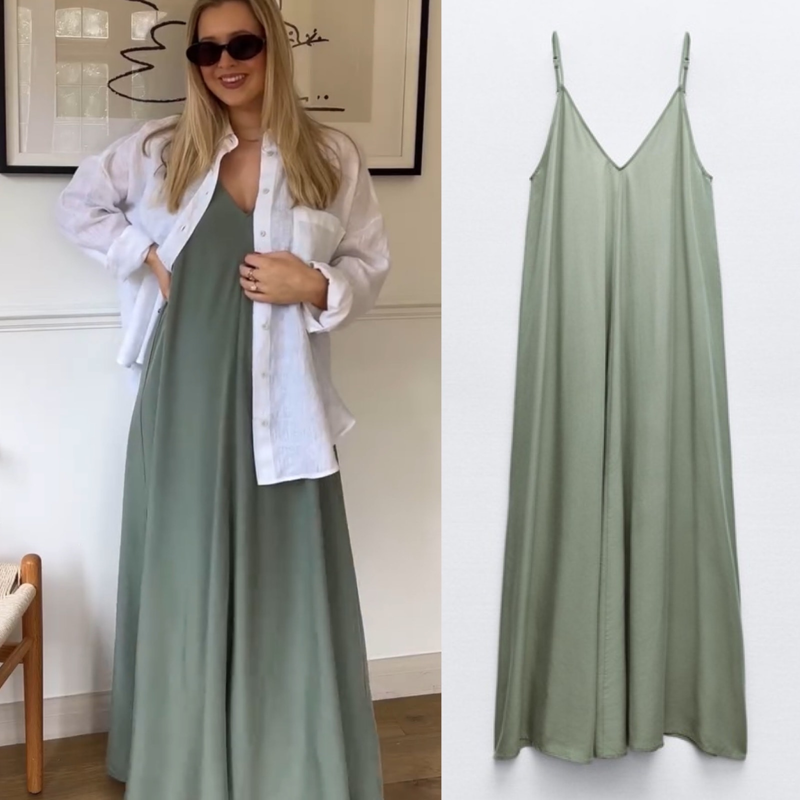 ZARA FLOWY VOLUMINOUS DRESS