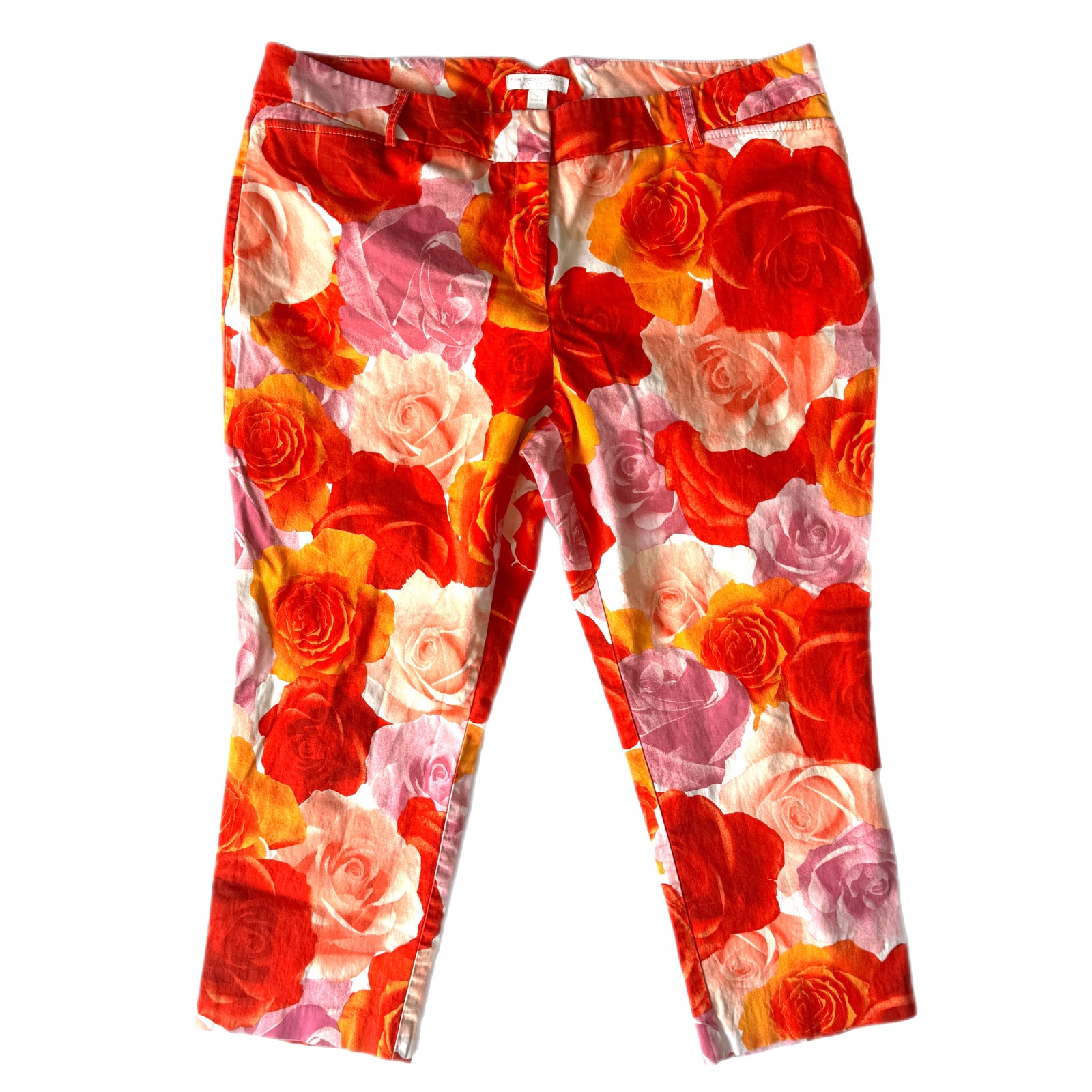 NY&Co 16 Bright Floral Capri Pants