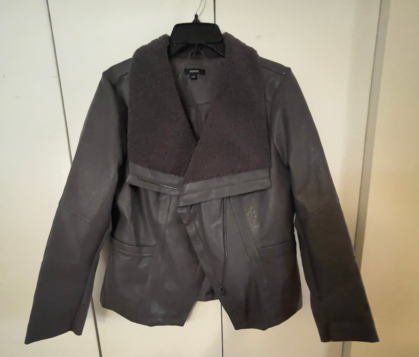 Alfani women's asymmetrical collar jacket -large