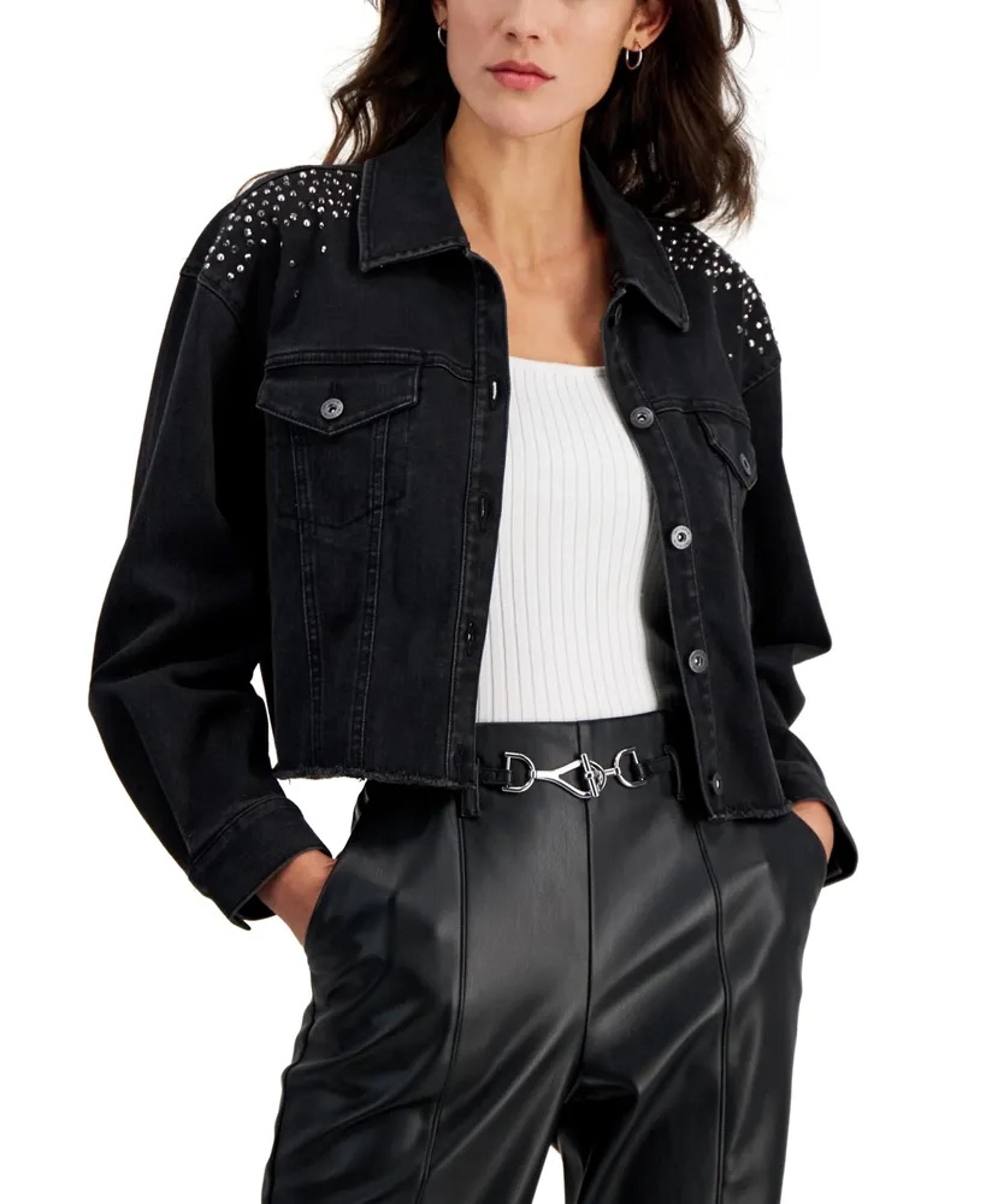I.n.c. International Concepts Women's Embellished Denim
Trucker Jacket