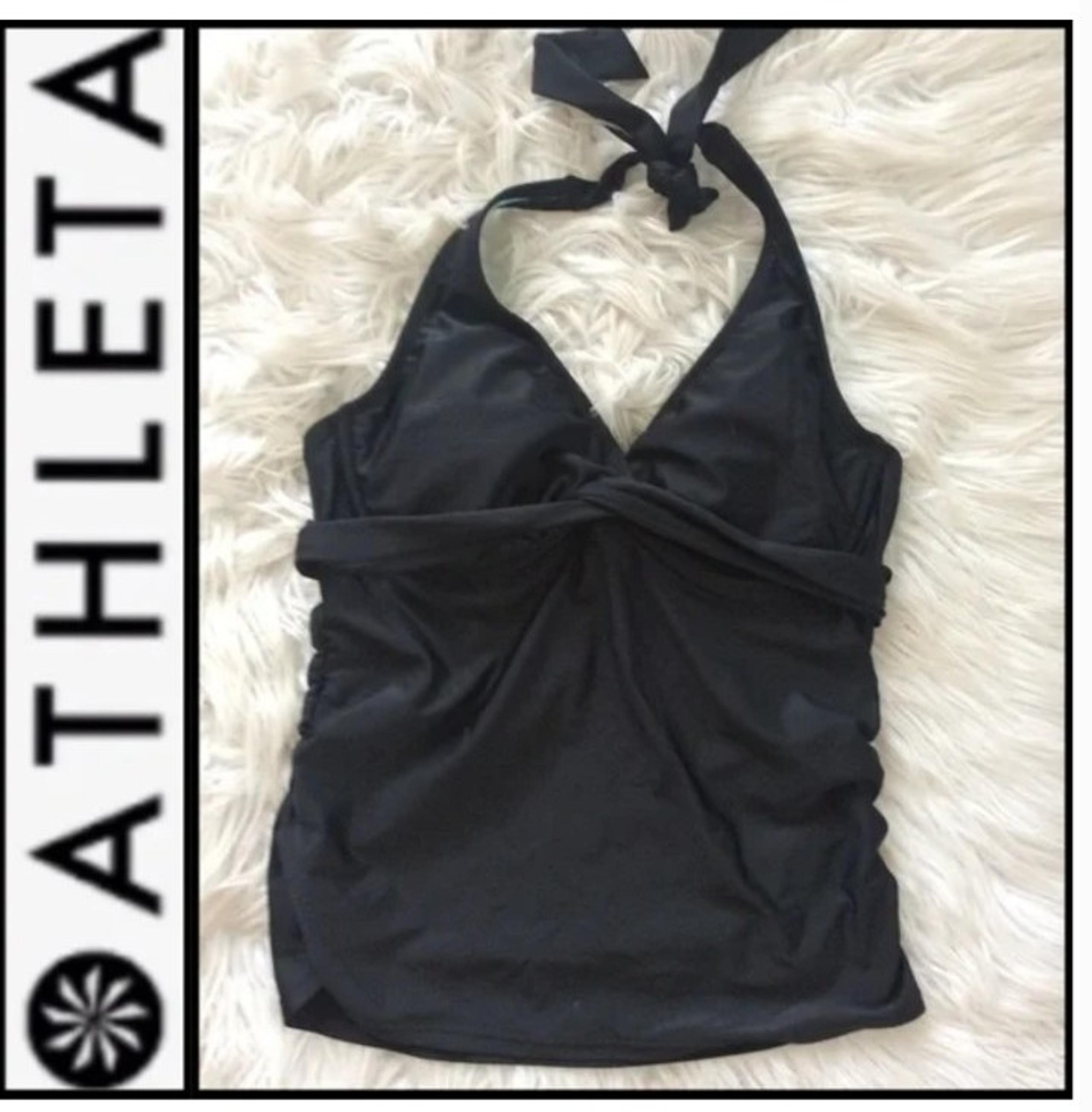 Athleta Tara Black Halter Tankini Swimsuit Top Beach Wear  40B/C   NEW!