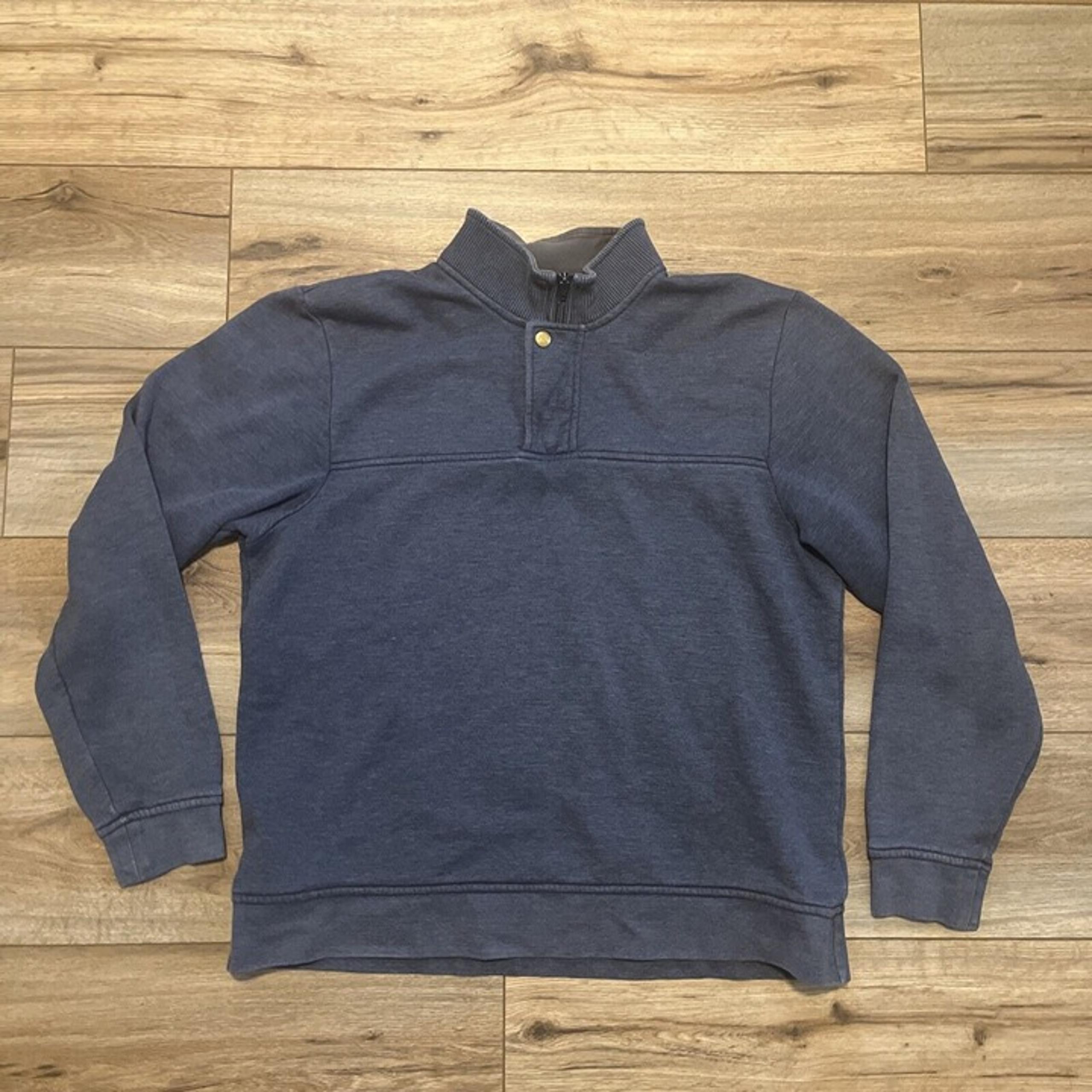 Men's 1/4 Zip Pullover Sweatshirt SZ LARGE Blue Casual Mock Neck - Orvis