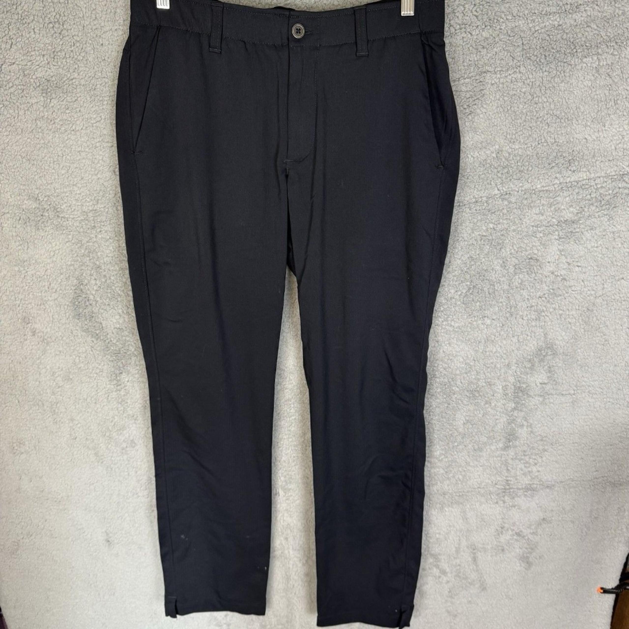 Under Armour Pants Mens 32x32 Black Golf Flat Front Casual Performance