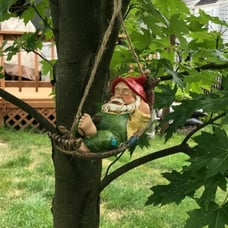 Garden Gnome Statues, Cute Decorations for Yard Hanging 7.4 x 3.5 x 8.9 inches