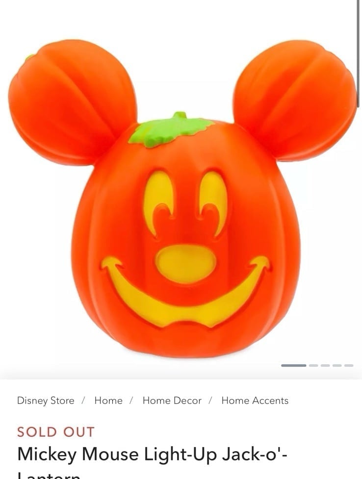 Mickey Mouse Light-Up Jack-o'-Lantern