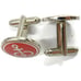 Vintage Gibdock Cufflinks European Ship Repair Company Silver Tone Red Enamel