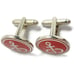 Vintage Gibdock Cufflinks European Ship Repair Company Silver Tone Red Enamel