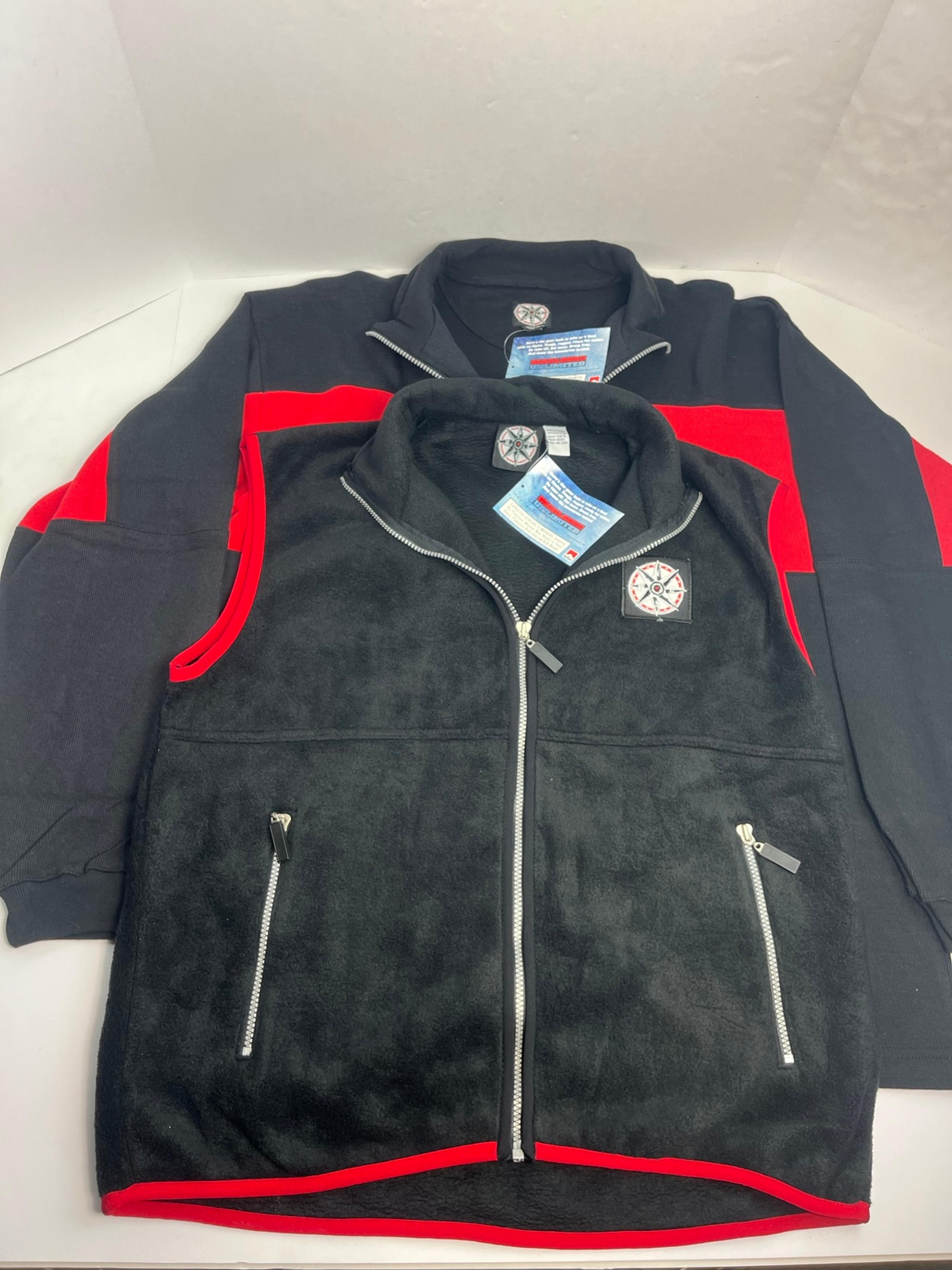 NEW MARLBORO UNLIMITED Men's Fleece Vest (L) & Jacket (XL) Red Black Compass