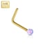 Solid 14kt gold nose piercing with beautiful Opal mark New