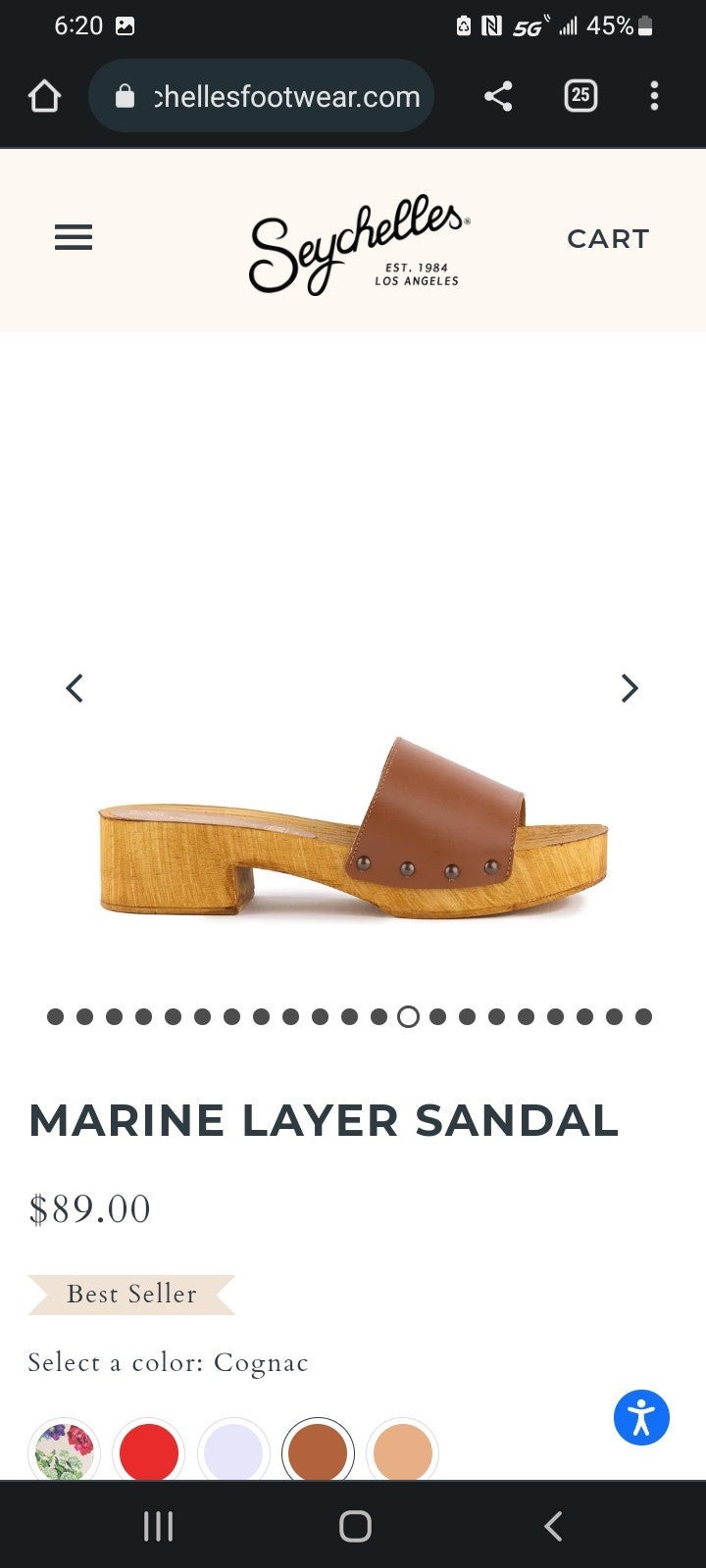 Seychelle's Marine Layer Sandal in Cognac