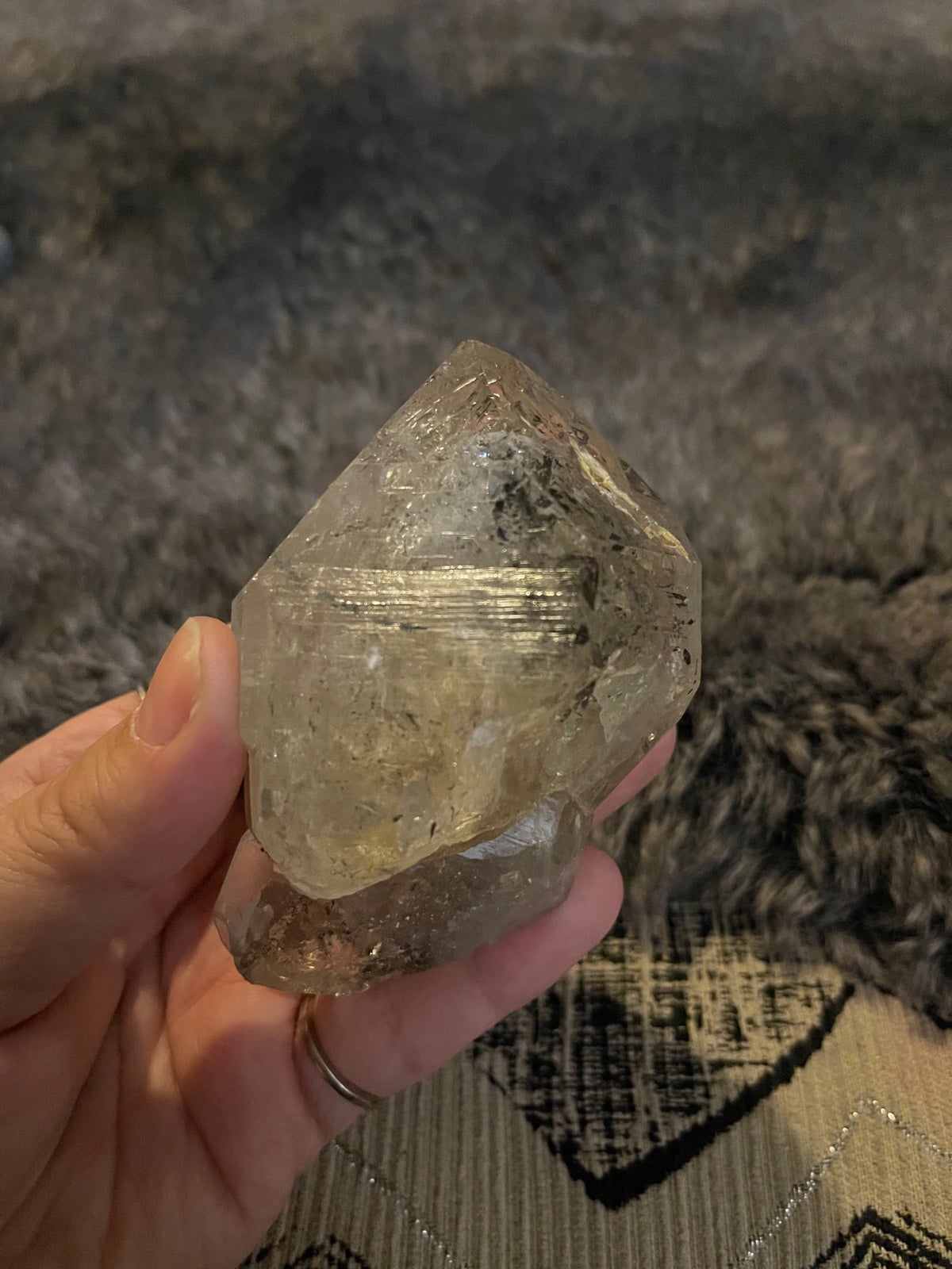 Beautiful Herkimer with enhydro and carbon inclusions