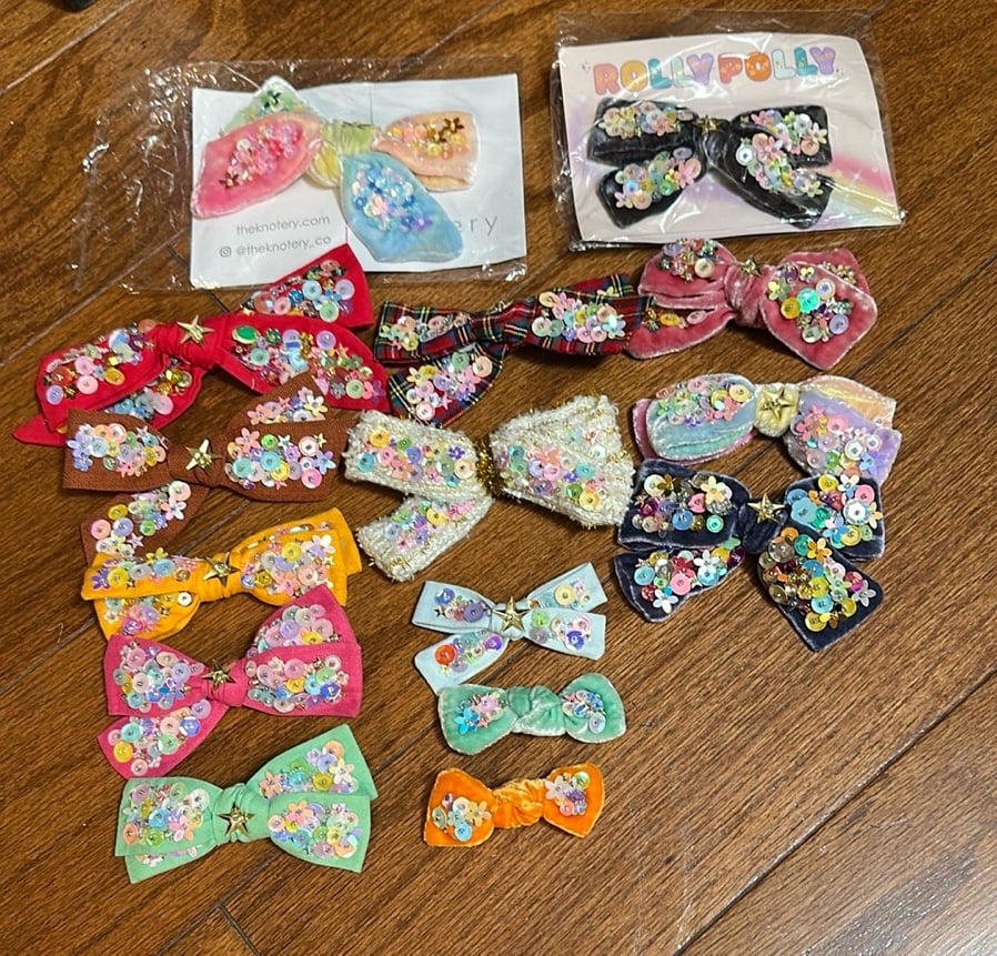 Rolly Polly Colorful confetti Hair bows bundle