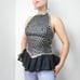 Vintage Handmade Black & Silver Sequin Trim Halter Top / Dancers Costume