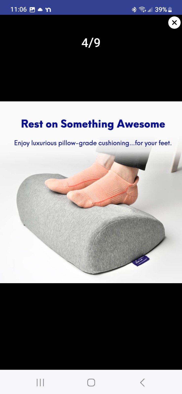 Cushion Lab Ergonomic Foot rest for under Desk Patented Massage NIP NEW Ridge D