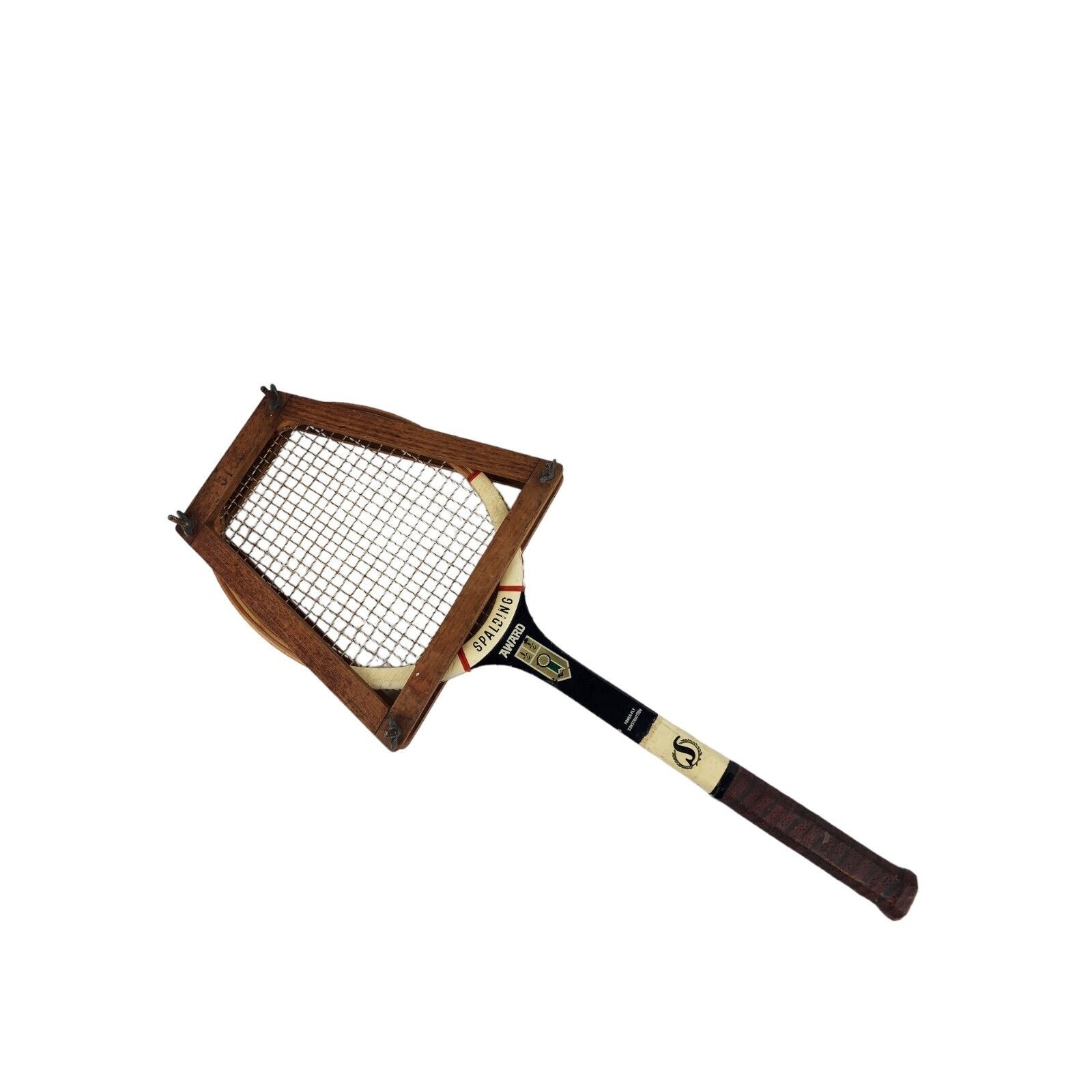 Vintage Spalding Award Wooden Tennis Racquet Power-Ply Construction